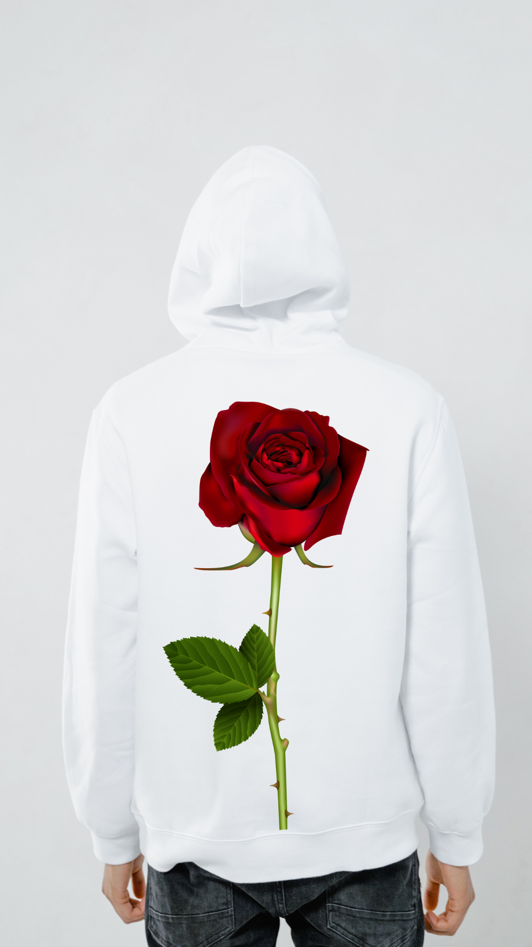seasonal red rose Virago hoodie