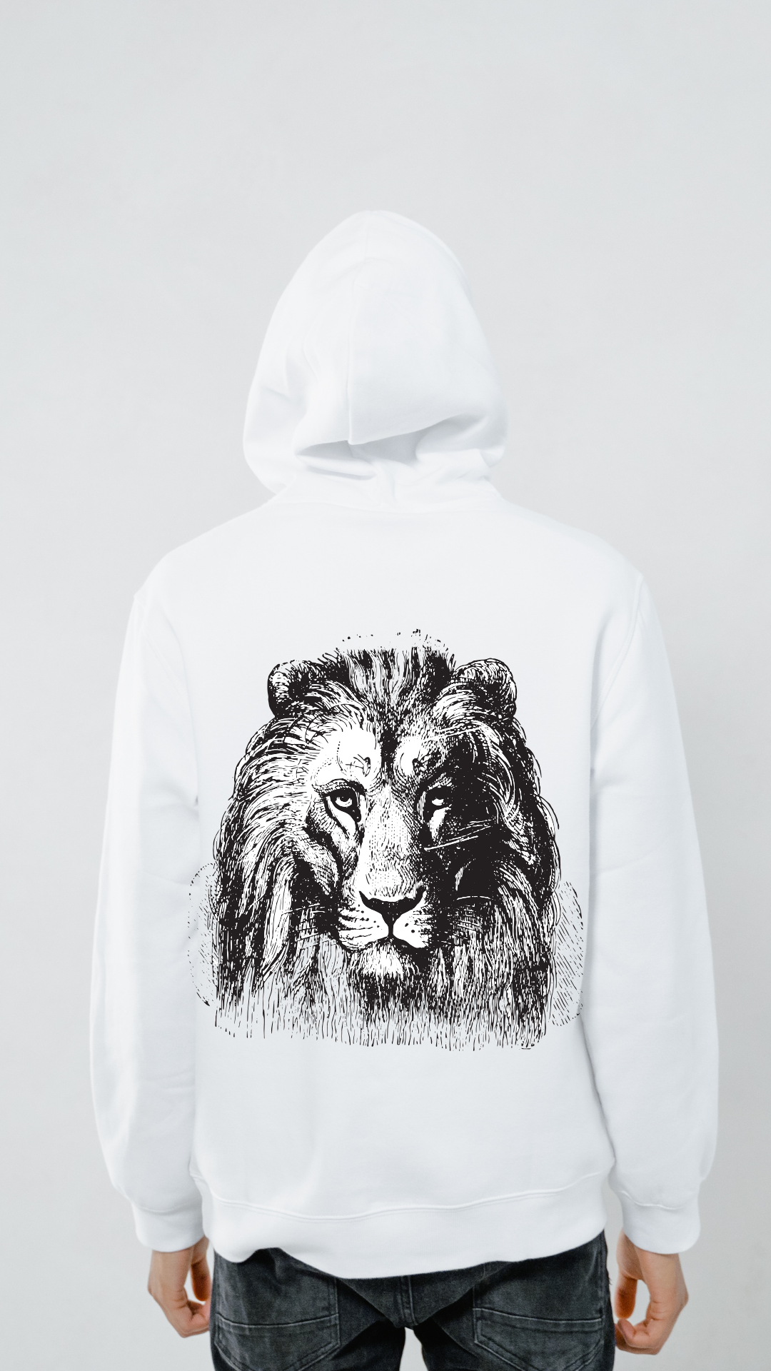 black and white lion Virago hoodie