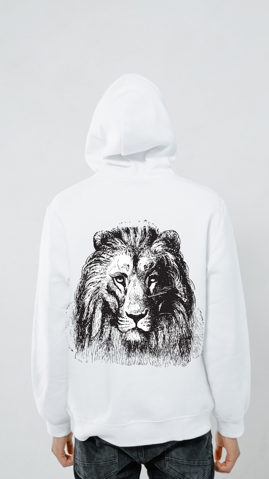 black and white lion Virago hoodie